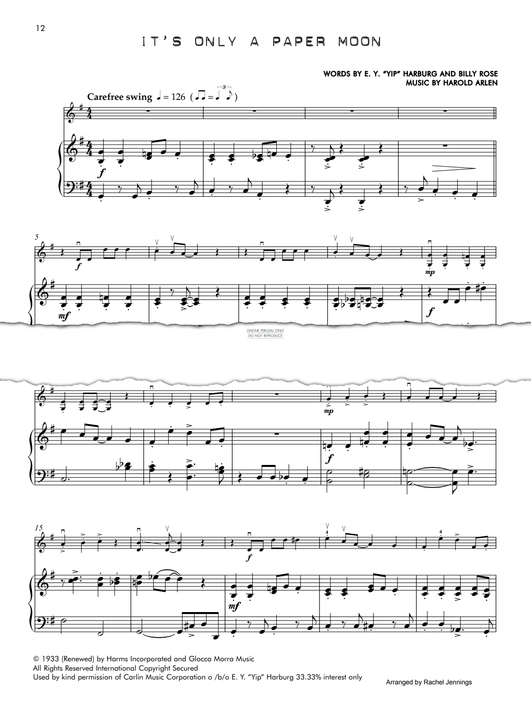 gallery: It's Only A Paper Moon, Nat King Cole, Klavier, Violine