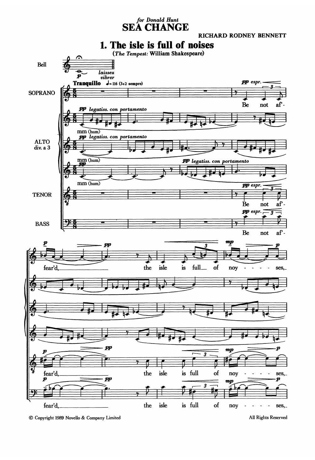 Produktgalerie: Seite 1 von 1 Sea Change, Richard Rodney Bennett, Chor