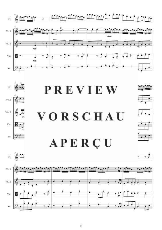 Produktgalerie: Seite 6 von 11 Concerto No.12 to 5 in C-Dur Op.5, , Querflöte Solo und Streicher Ensemble