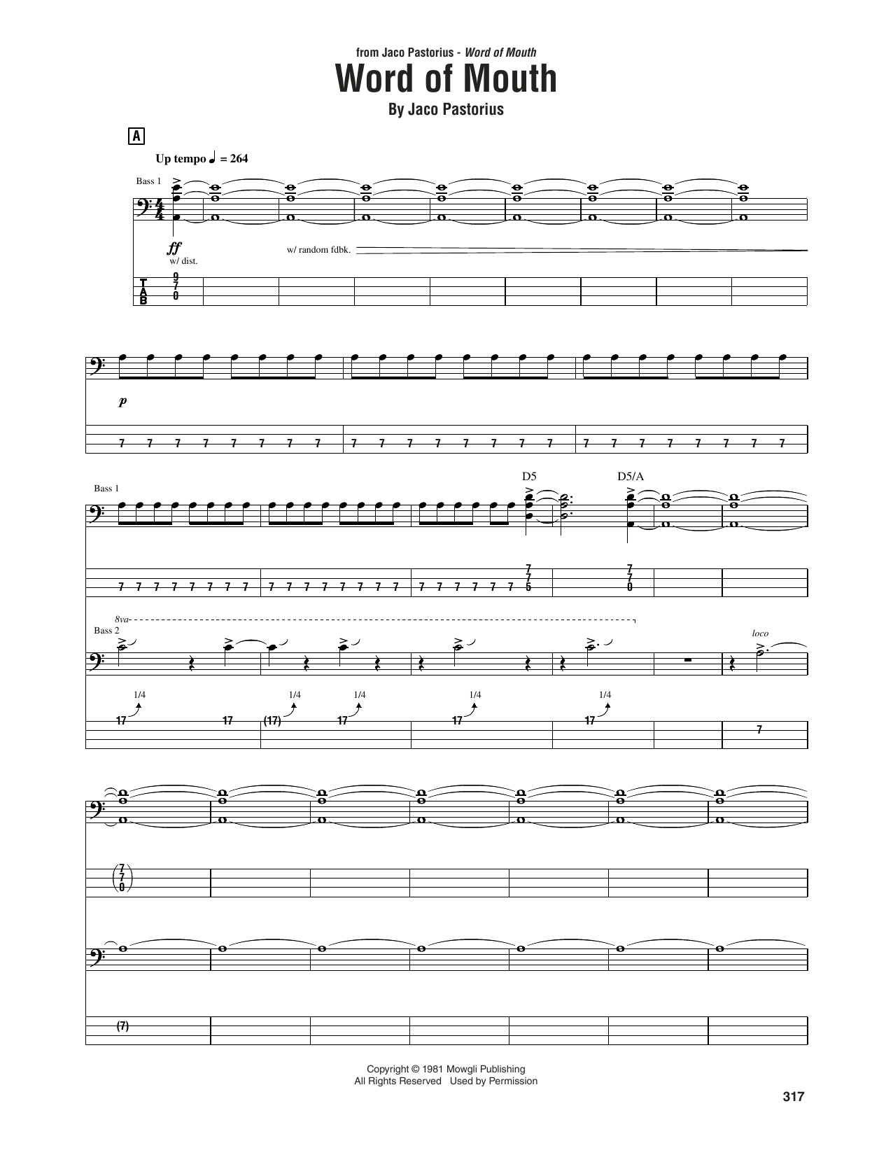 Produktgalerie: Seite 1 von 1 Word Of Mouth, Jaco Pastorius, E-Bass