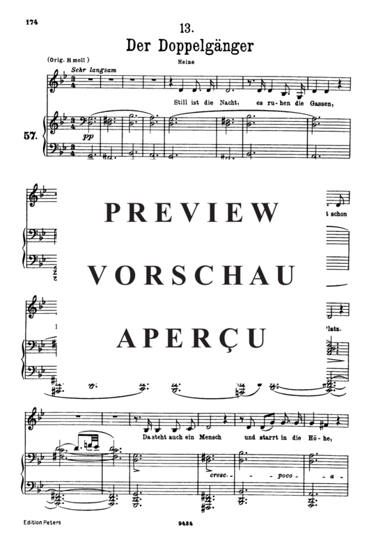 gallery: Der Doppelgânger, D.957-13 (Schwanengesang) , ,  (Gesang tief + Klavier)