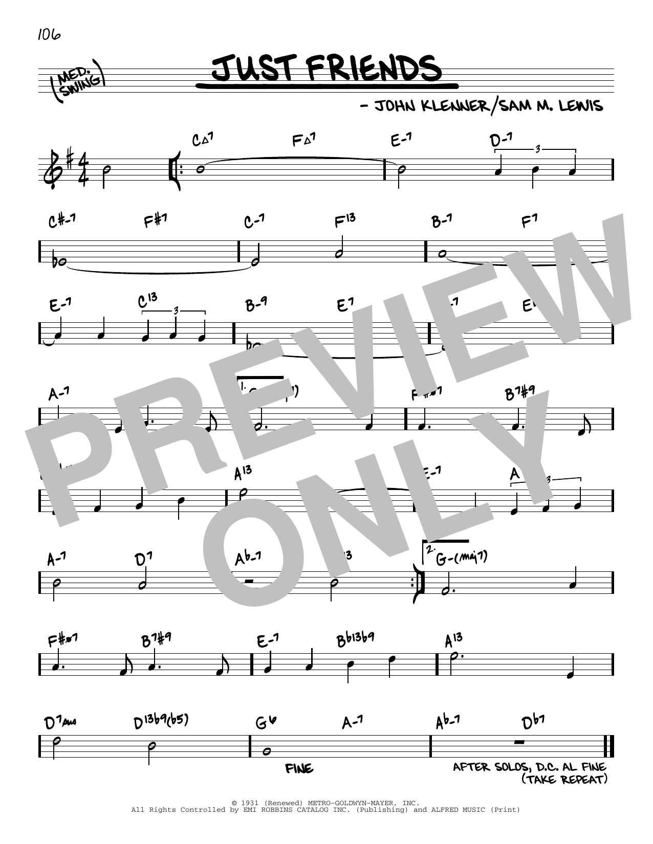 Produktbild zu: Just Friends (arr. David Hazeltine)