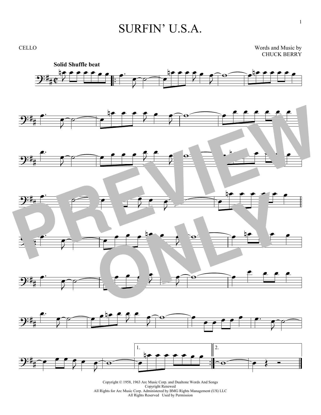 Produktgalerie: Seite 1 von 1 Surfin' U.S.A., The Beach Boys, Violoncello