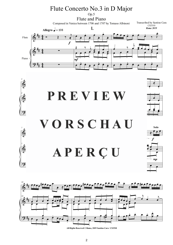 Product gallery: Page 3 of 11 Flute Concerto No.3 in D-Dur Op.5, , Flute and Piano (Harpsichord)
