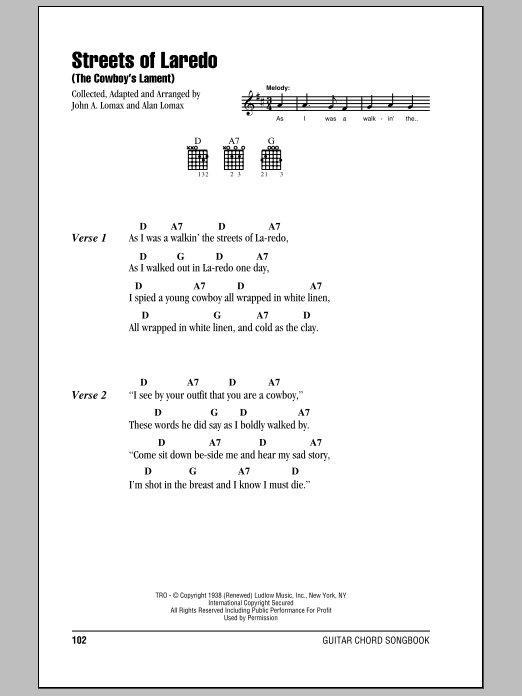 Produktgalerie: Seite 1 von 1 The Streets Of Laredo, American Cowboy Song, Gitarre