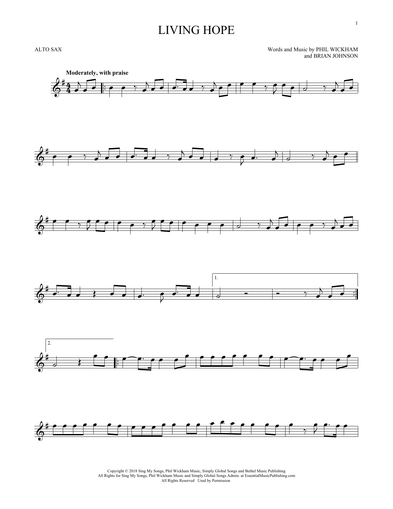 Product gallery: Page 1 of 1 Living Hope, Phil Wickham
