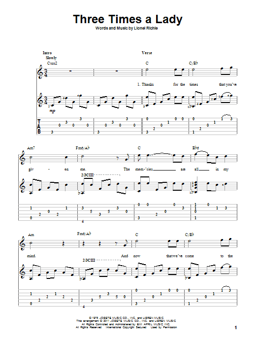Produktgalerie: Seite 1 von 1 Three Times A Lady, The Commodores, Gitarre