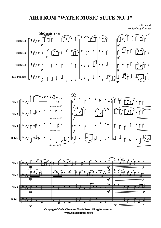 Product picture to: Air G. F. Händel (aus: Wassermusik Suite Nr. 1)