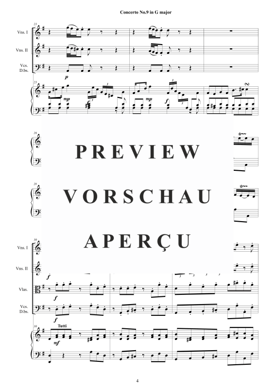 Produktgalerie: Seite 5 von 11 Cembalo Konzert Nr. 9 in G-Dur, , Cembalo und Streichorchester