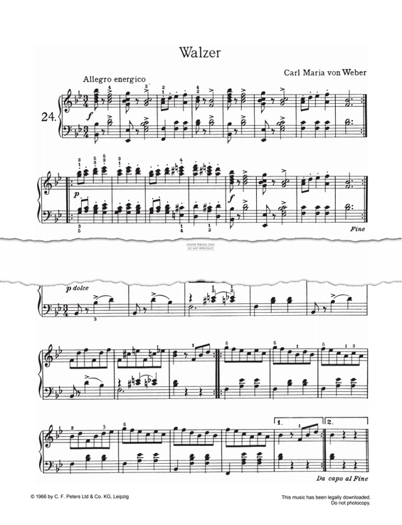 Produktgalerie: Seite 1 von 1 Walzer, Carl Maria von Weber, Klavier