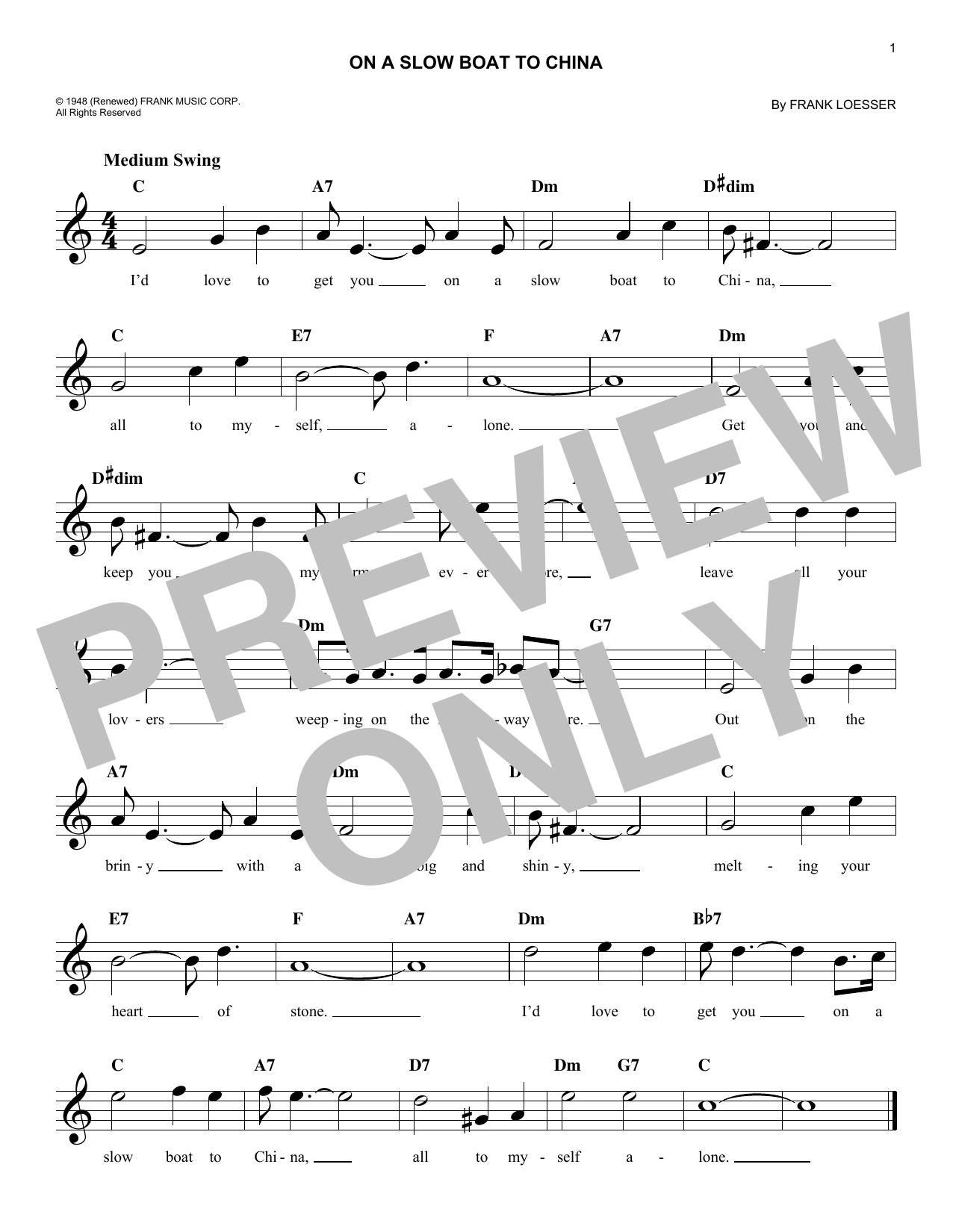 Produktgalerie: Seite 1 von 1 On A Slow Boat To China, Frank Loesser