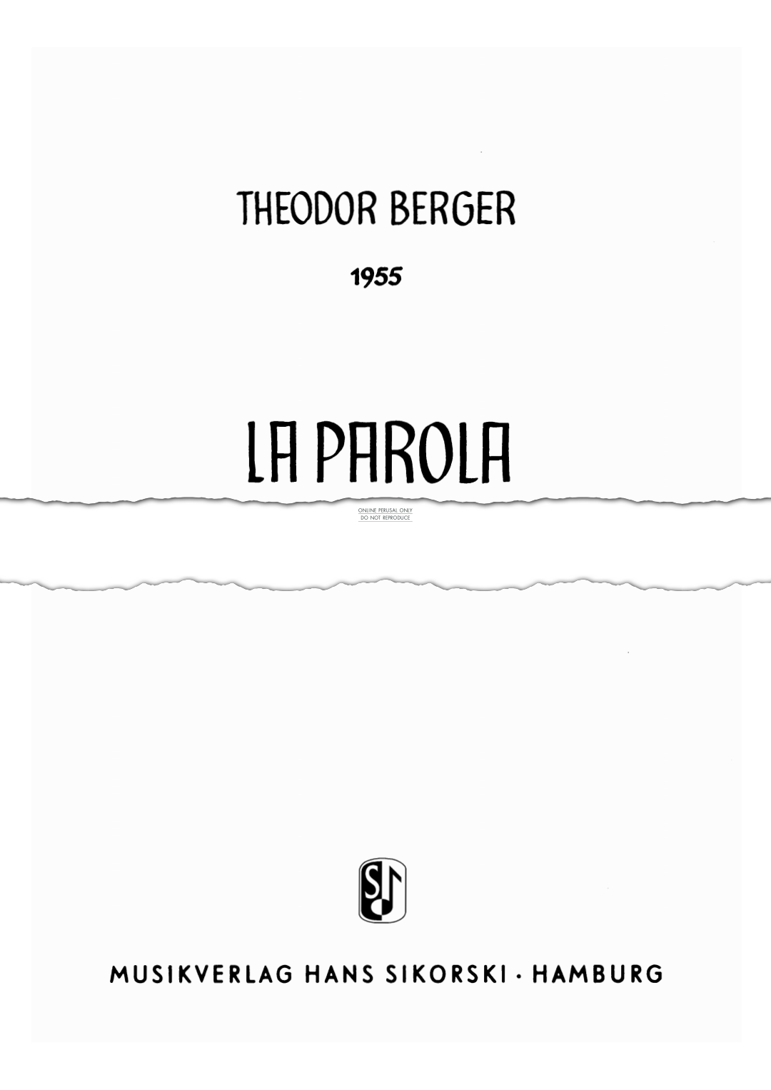 Produktbild zu: La Parola