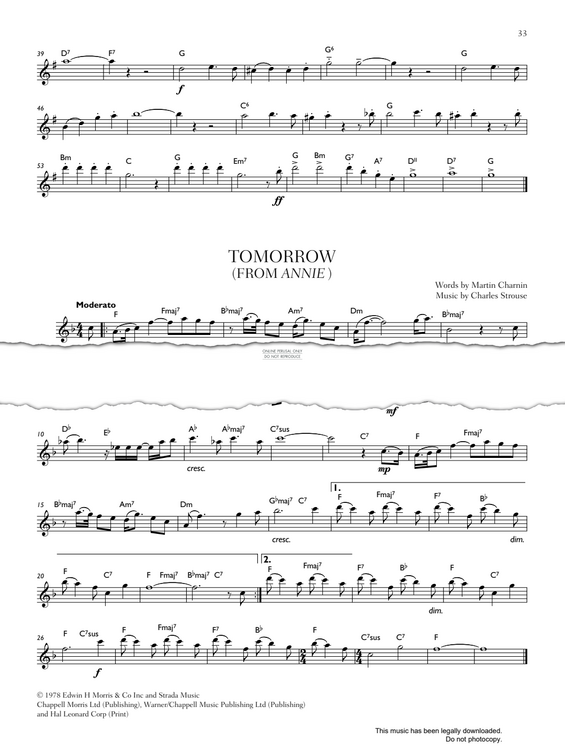 Product gallery: Page 1 of 1 Tomorrow (from "Annie"), Charles Strouse