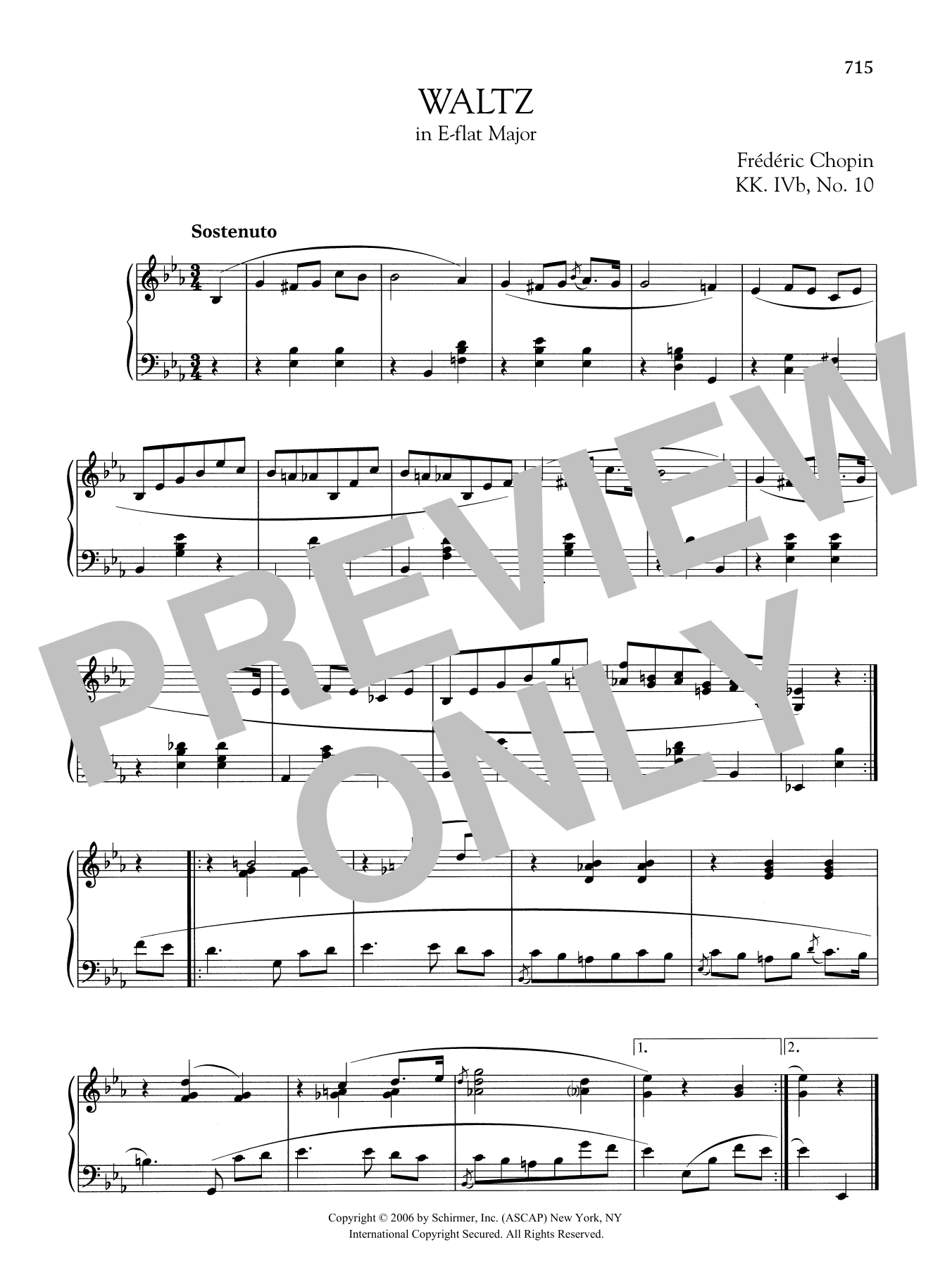 Product gallery: Page 1 of 1 Waltz in E-flat Major, KK. IVb, No. 10, Frédéric Chopin
