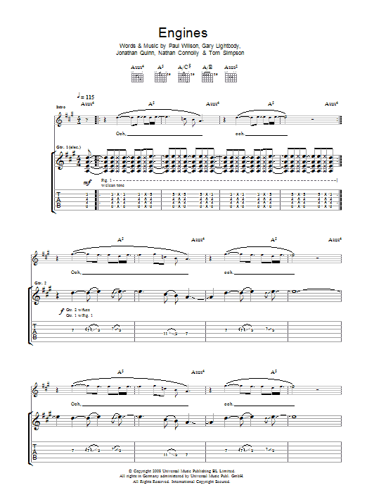 Produktgalerie: Seite 1 von 1 Engines, Snow Patrol, Gitarre