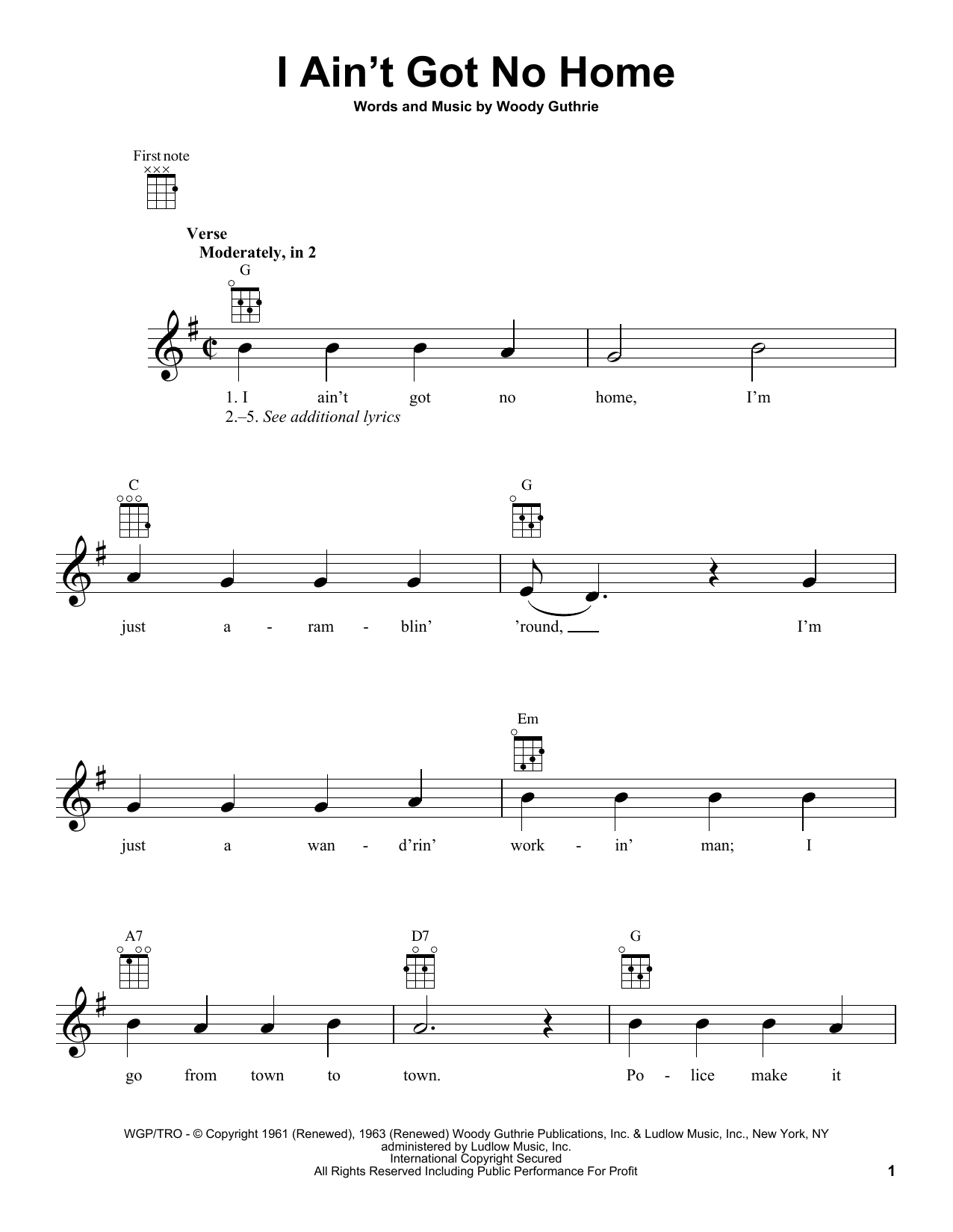 Product gallery: Page 1 of 1 I Ain't Got No Home, Woody Guthrie