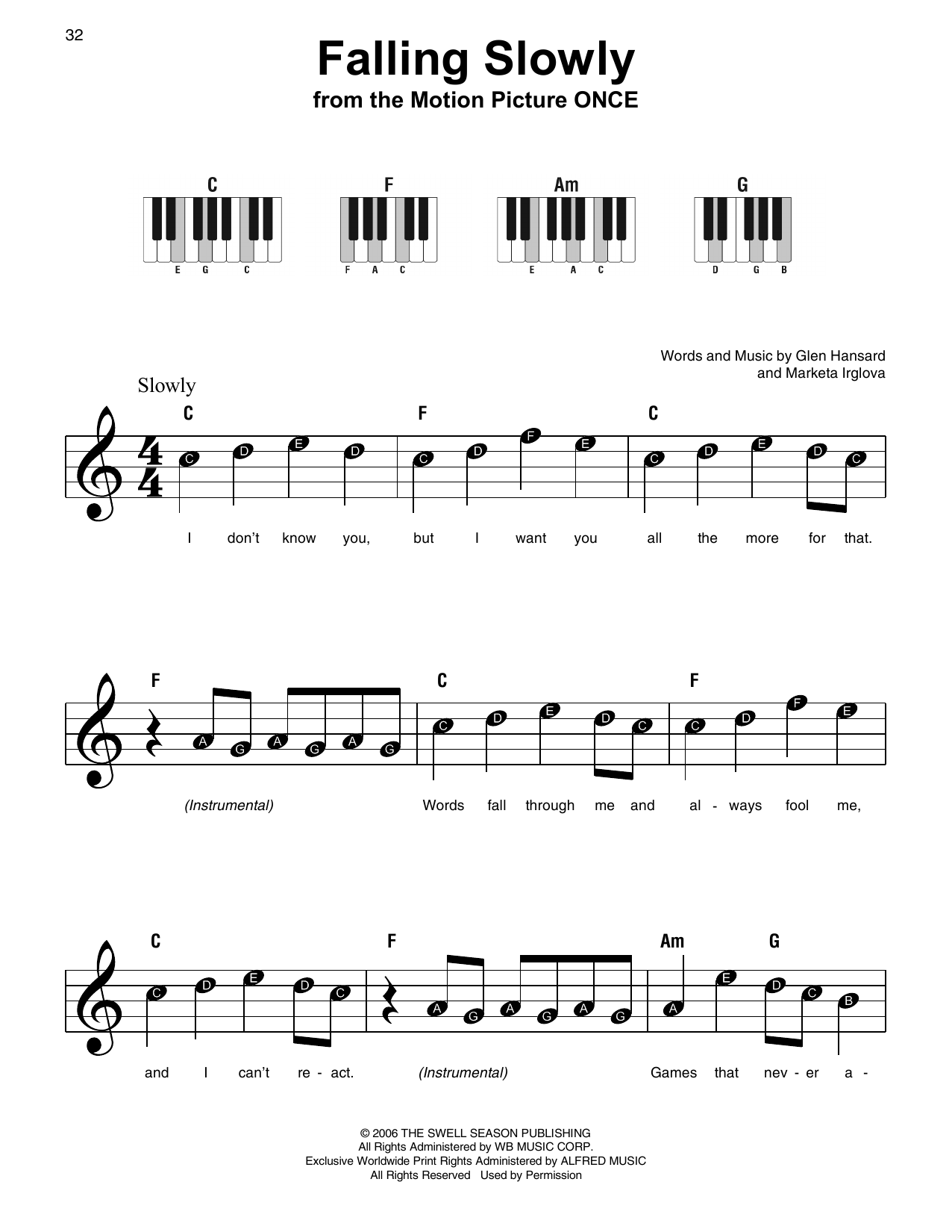 Product picture to:  Falling Slowly (from Once) - Glen Hansard & Marketa Irglova