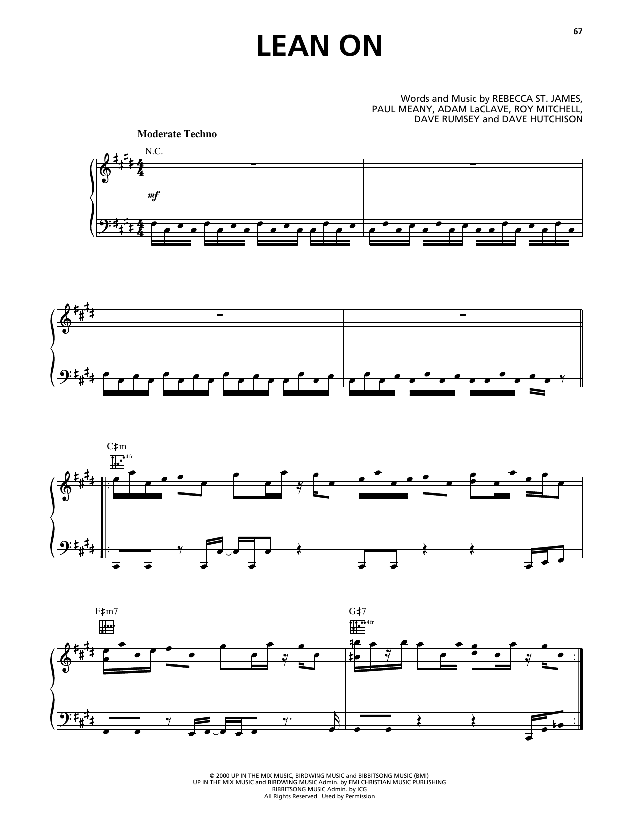 Produktgalerie: Seite 1 von 1 Lean On, Rebecca St. James, Gesang, Gitarre, Klavier