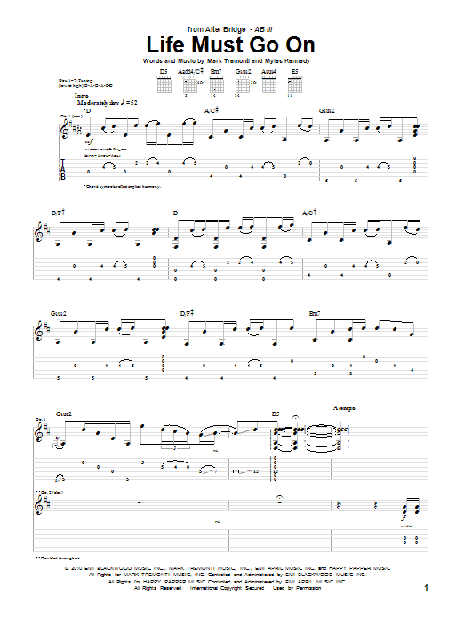 Produktgalerie: Seite 1 von 1 Life Must Go On, Alter Bridge, Gitarre