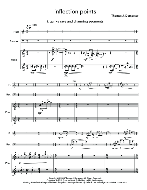 Produktgalerie: Seite 1 von 11 Inflection Points, , (Trio Querflöte, Fagott und Klavier)
