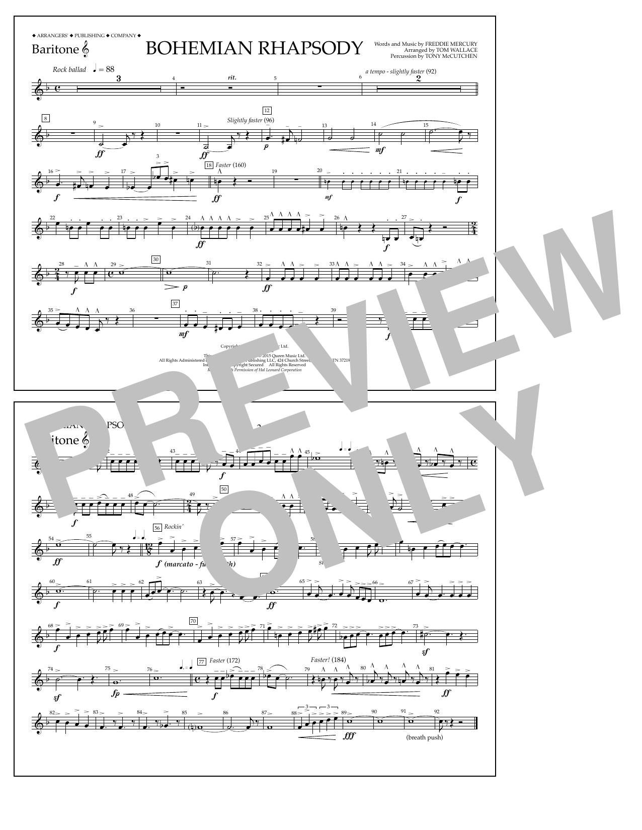 Product gallery: Page 1 of 1 Bohemian Rhapsody - Baritone T.C., Tom Wallace