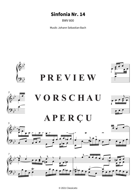 Produktgalerie: Seite 4 von 6 Sinfonia Nr. 14 - BWV 800 , , Klavier Solo