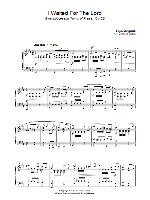 Product gallery: Page 1 of 1 I Waited For The Lord, Felix Mendelssohn