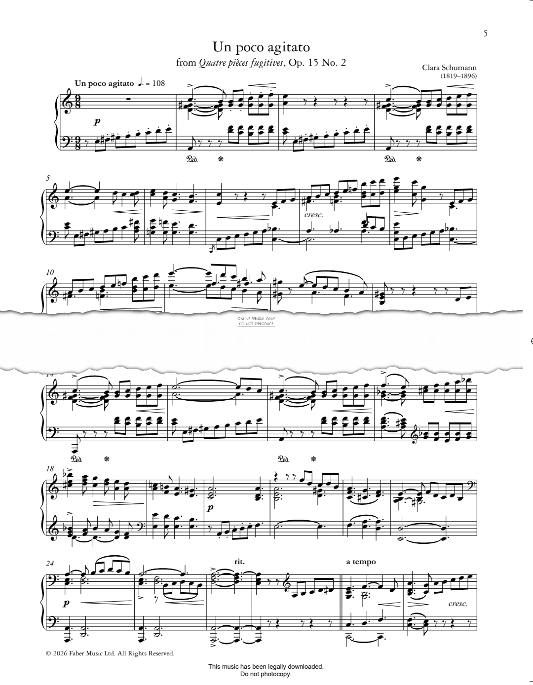 Produktbild zu: Un poco agitato (from 'Quatre pièces fugitives , Op.15, No.2')
