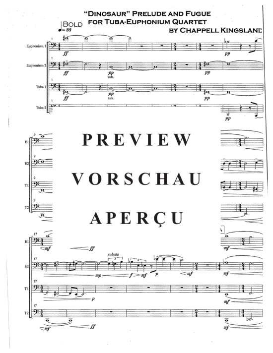Product gallery: Page 6 of 21 Dinosaur Prelude and Fugue , , (Tuba Quartett EETT)