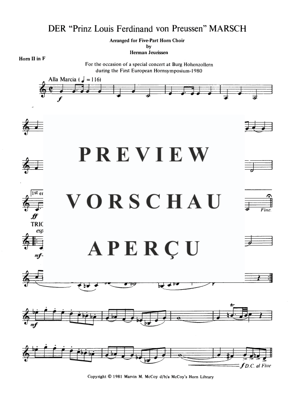 Product gallery: Page 8 of 11 Der "Prinz Louis Ferdinand von Preussen" Marsch, , Horn Quintet