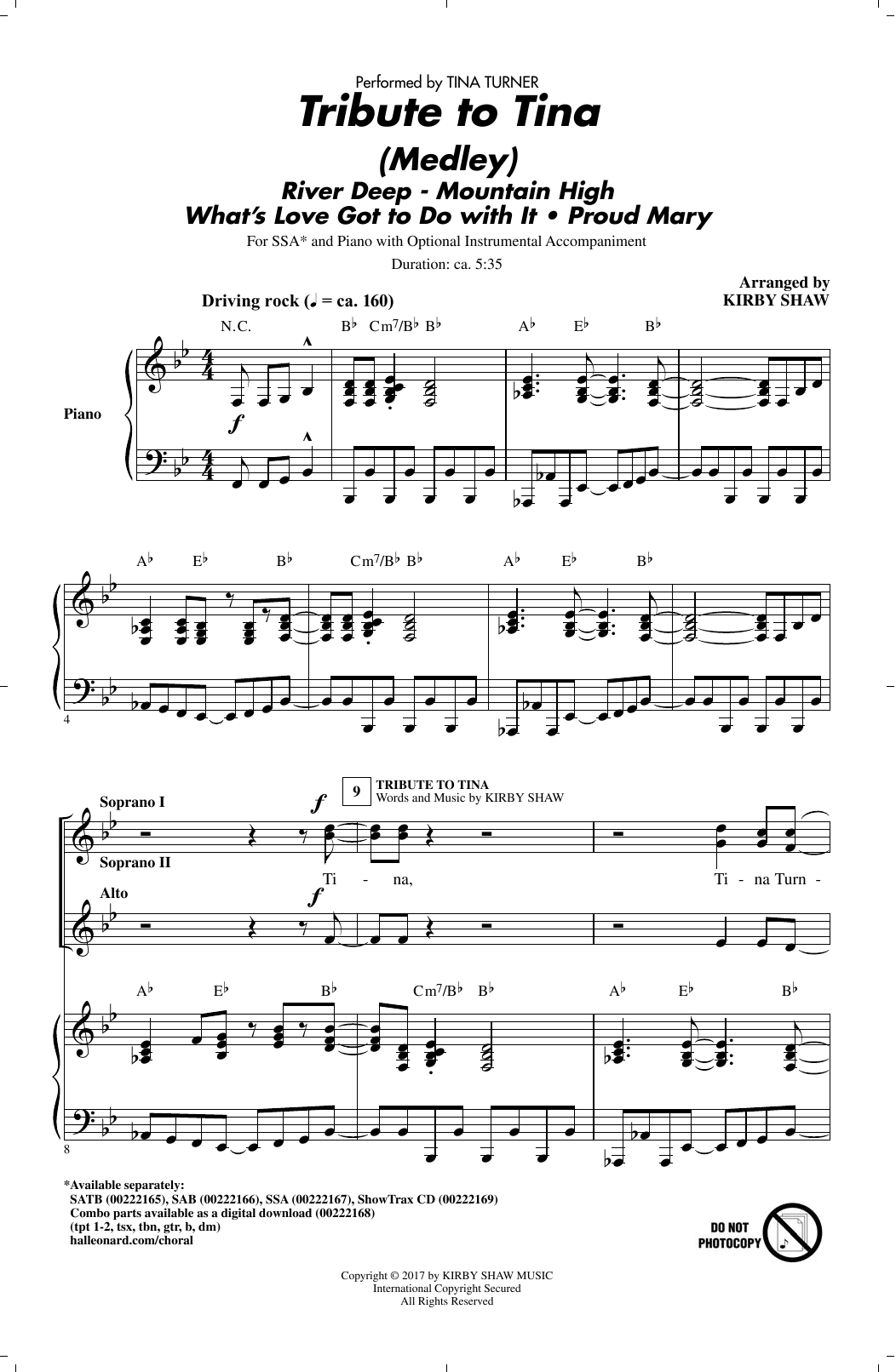 Produktgalerie: Seite 1 von 1 Tribute to Tina, Kirby Shaw, Chor