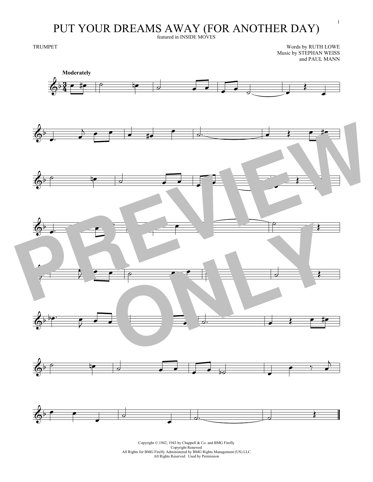 Produktgalerie: Seite 1 von 1 Put Your Dreams Away (For Another Day), Frank Sinatra, Trompete