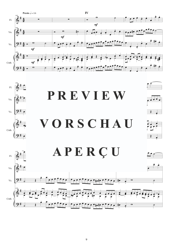 Product gallery: Page 10 of 11 Trio Sonate in G-Dur BWV 1038, , Flute, Violin, Violoncello and Harpsichord/Piano and Harpsichord