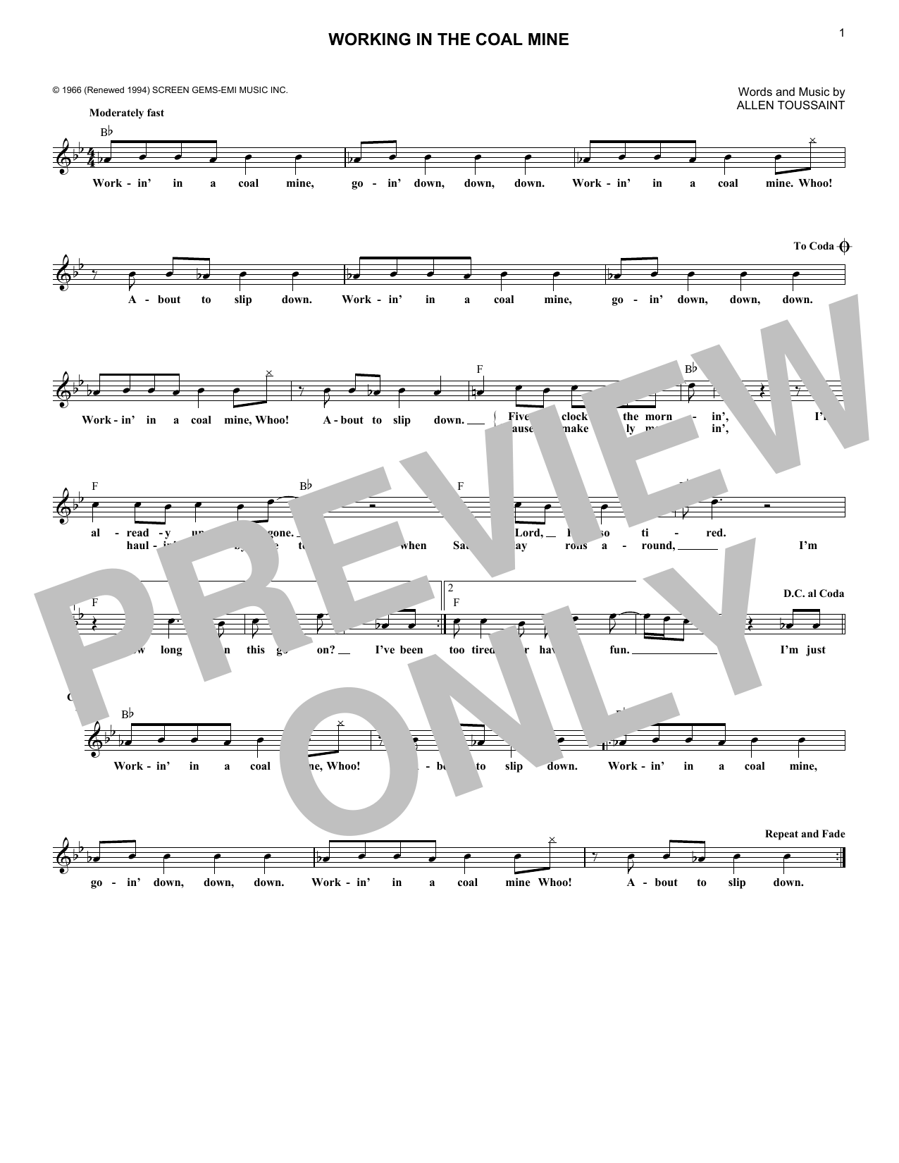 Produktgalerie: Seite 1 von 1 Working In The Coal Mine, Lee Dorsey, Melodieinstrument