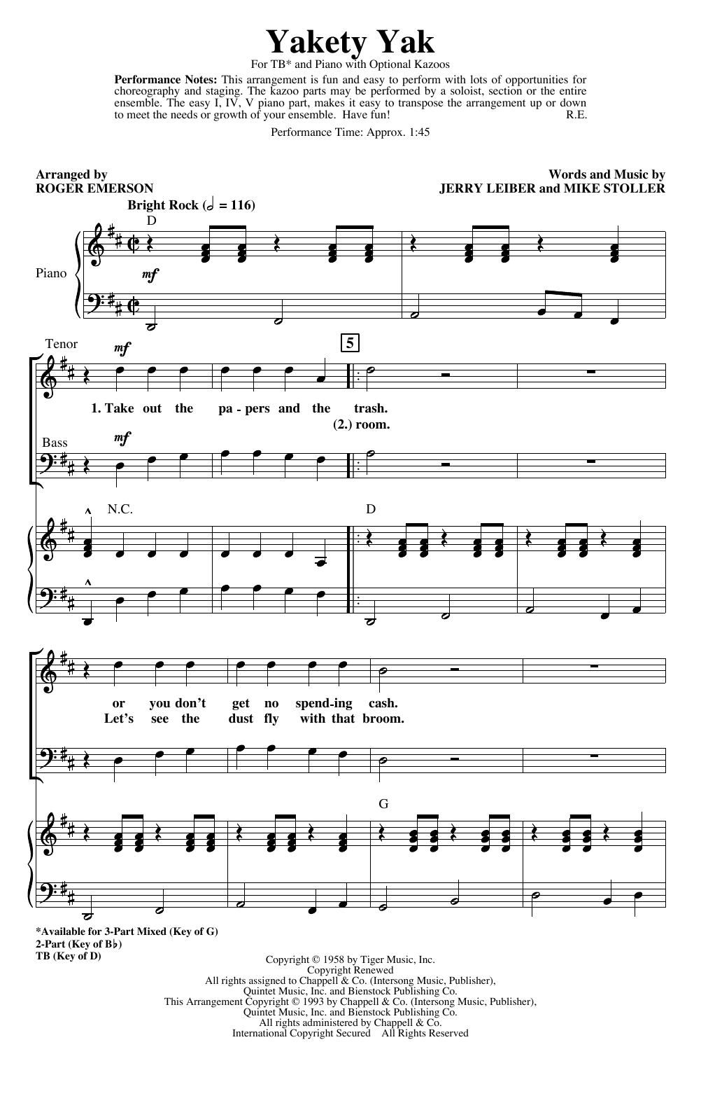 Produktgalerie: Seite 1 von 1 Yakety Yak (arr. Roger Emerson), The Coasters, Chor