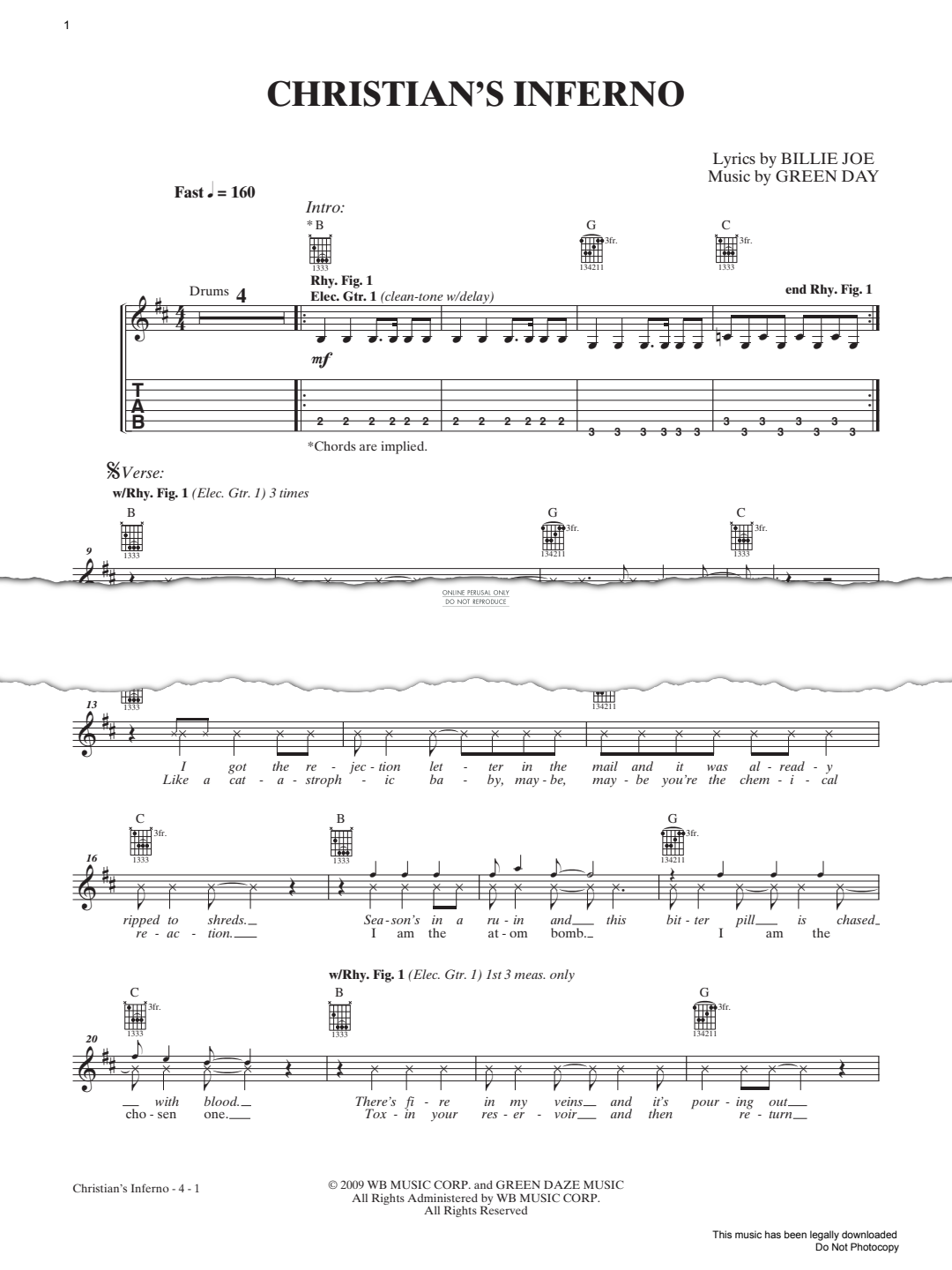 Product gallery: Page 1 of 1 Christian's Inferno, Green Day