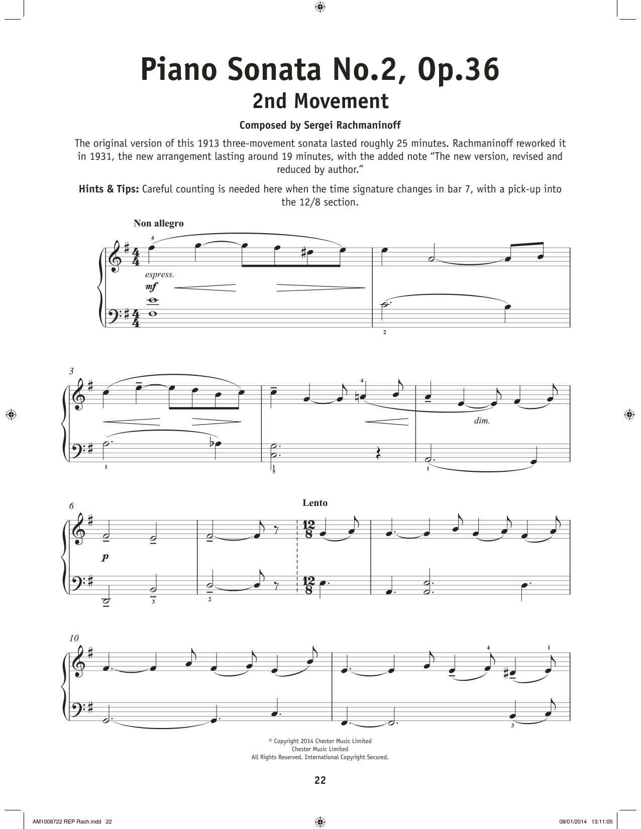 Product picture to: Prelude Sonata No. 2 Op. 36 - 2nd Movement