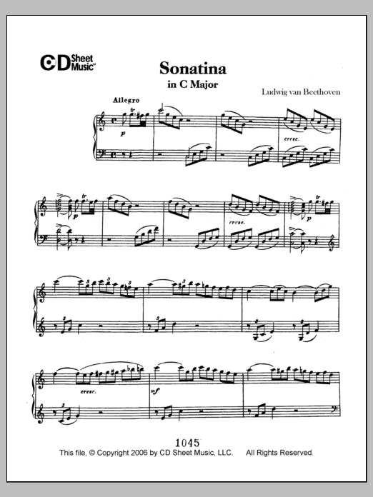 Produktbild zu:  Sonatina in D Major - Ludwig van Beethoven
