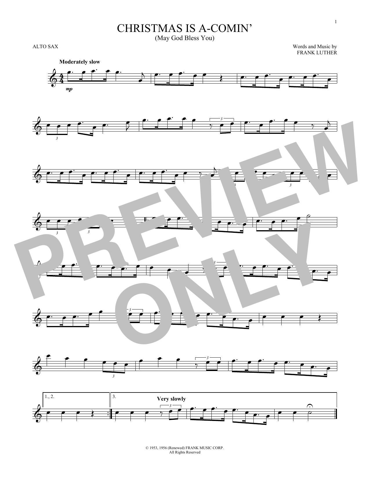 Product gallery: Page 1 of 1 Christmas Is A-Comin' (May God Bless You), Frank Luther