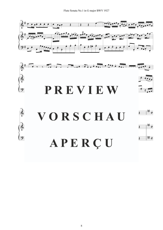 Produktgalerie: Seite 9 von 11 Flöten Sonate Nr. 1 in G-Dur BWV 1027, , Flöte und Cembalo/Klavier