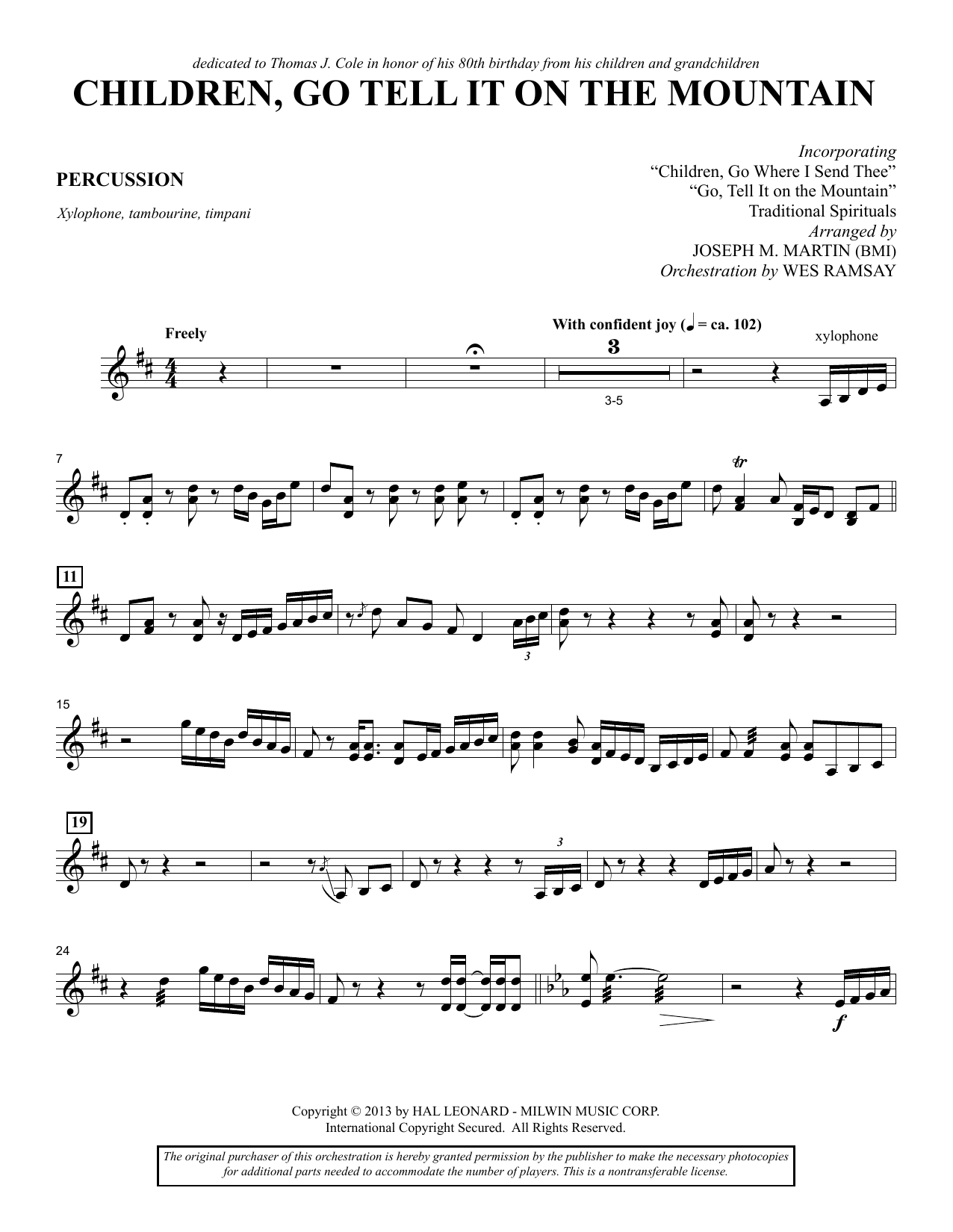 Produktgalerie: Seite 1 von 1 Children, Go Tell It on the Mountain - Percussion, Joseph M. Martin, Chor