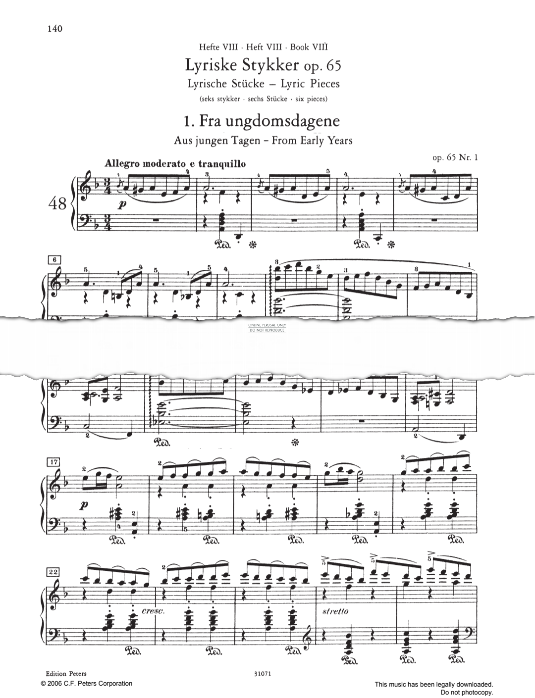 Produktbild zu: Fra ungdomsdagene Op. 65