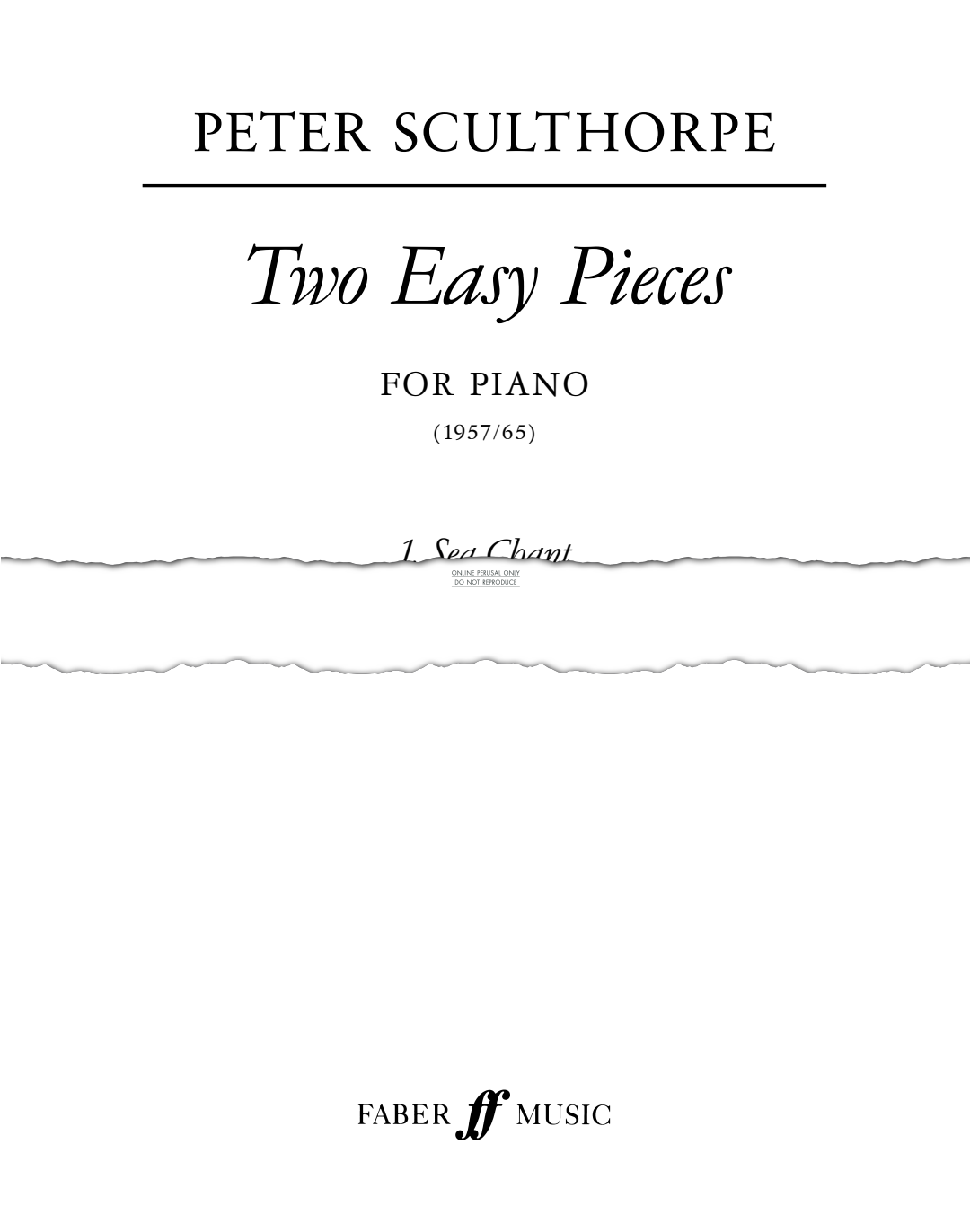 gallery: Two Easy Pieces, Peter Sculthorpe, Klavier