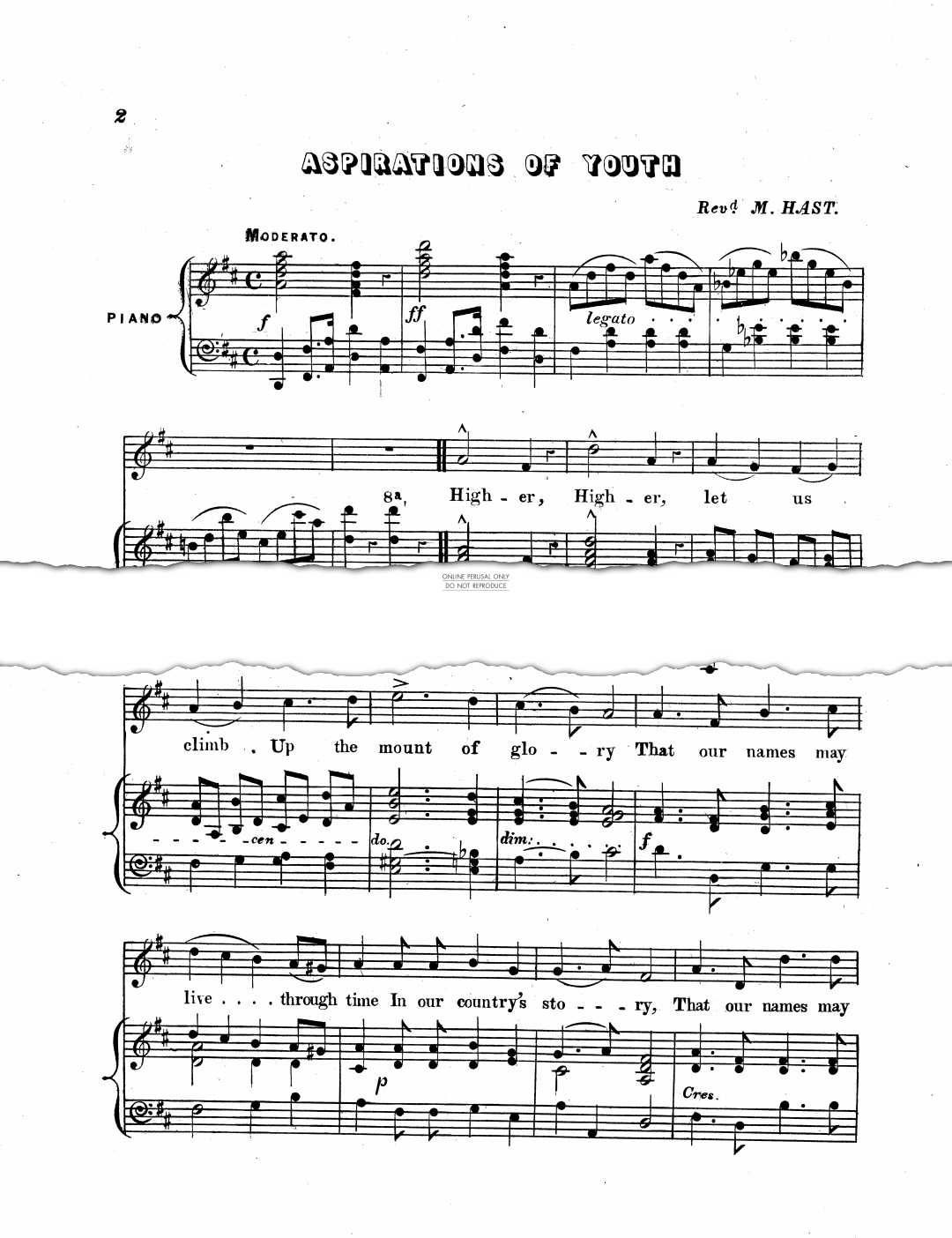 Produktgalerie: Seite 1 von 1 Aspirations Of Youth, Revd. M. Hast, Gesang, Klavier