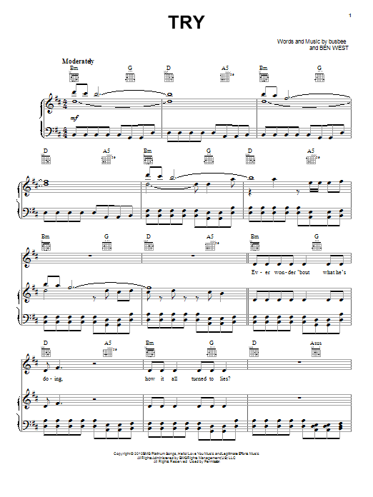 Produktgalerie: Seite 1 von 1 Try, P!nk, Gesang, Gitarre, Klavier
