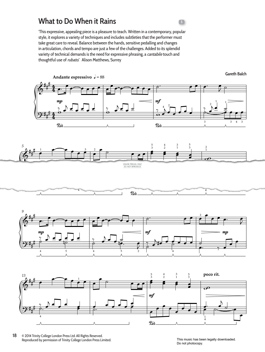 Produktgalerie: Seite 1 von 1 What To Do When It Rains, Gareth Balch, Klavier