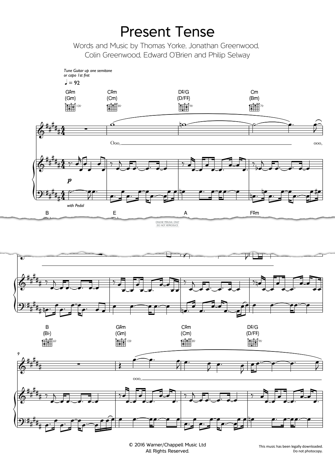 Product gallery: Page 1 of 1 Present Tense, Radiohead