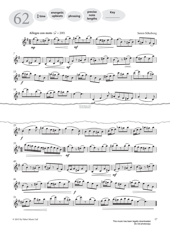 Product gallery: Page 1 of 1 Study No.62 'Allegro Con Moto' (from 'More Graded Studies For Clarinet Book Two'), Søren Silkeborg