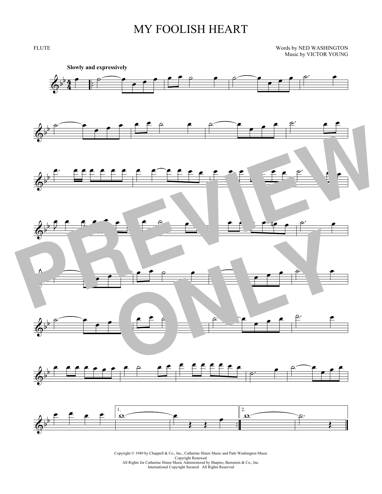 Product gallery: Page 1 of 1 My Foolish Heart, Ned Washington & Victor Young