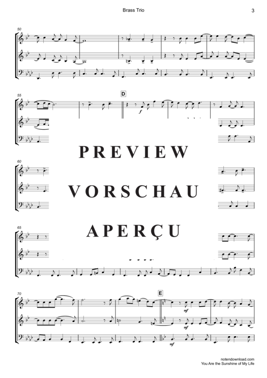 Produktgalerie: Seite 4 von 11 You Are the Sunshine of My Life , Wonder, Stevie, (Blechbläser Trio)